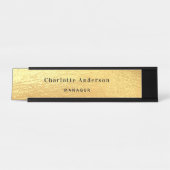 Goldener Name Klassisch elegant Schreibtischnamensplakette (Vorderseite )