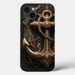 Goldener nautischer Anker Case-Mate iPhone Hülle
