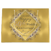 Goldener Ocker zum 50. Hochzeitstag Große Geschenktüte (Vorderseite)