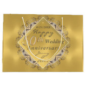 Goldener Ocker zum 50. Hochzeitstag Große Geschenktüte (Rückseite)