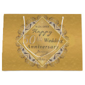 Goldener Ocker zum 50. Hochzeitstag Große Geschenktüte (Vorderseite)