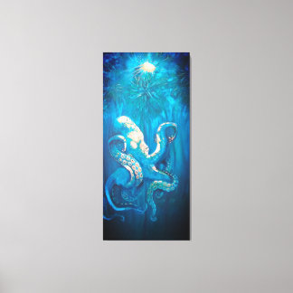 Goldener Oktopus Leinwanddruck