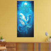 Goldener Oktopus Leinwanddruck (Insitu (Wohnzimmer))