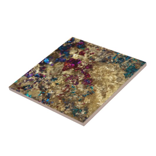 Goldener Ölteppich-Quarz Fliese (Seite)