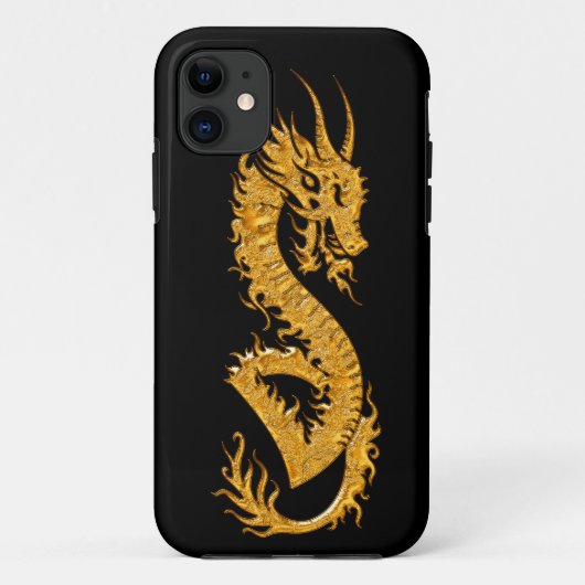 Goldener orientalischer Drache 02 Case-Mate iPhone Hülle (Rückseite)