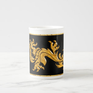 Goldener orientalischer Drache 03 Porzellantasse