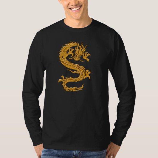 Goldener orientalischer Drache 04 T-Shirt (Vorderseite)