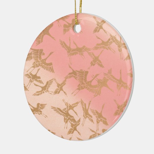 Goldener Origami Kran Keramikornament (Links)