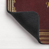 Goldener Ornamental auf Brown mit Initialen Mousepad (Ecke)