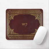 Goldener Ornamental auf Brown mit Initialen Mousepad (Mit Mouse)