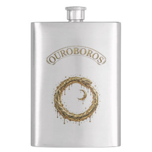 Goldener Ouroboros Flachmann