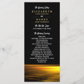 Goldener Ozean, elegante Hochzeit am Strand Programm (Vorderseite)