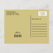 Goldener Ozean, Eleganter Strand Hochzeit Save the Ankündigungspostkarte (Rückseite)