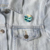 Goldener Ozean Fluss Abstrakte Wellen Button (Beispiel)