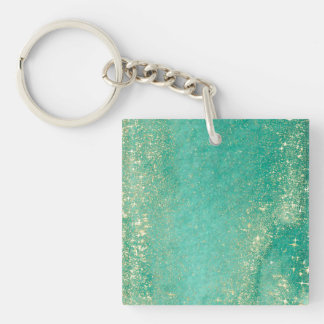 Goldener Ozean-Marmor Schlüsselanhänger