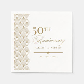 Goldener Personalisierter Jahrestag Napkin Serviette