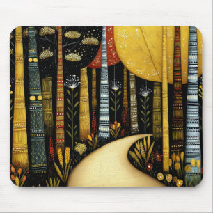 GOLDENER PFAD GROVE WHIMSICALISCHER WALD KUNST #1 MOUSEPAD