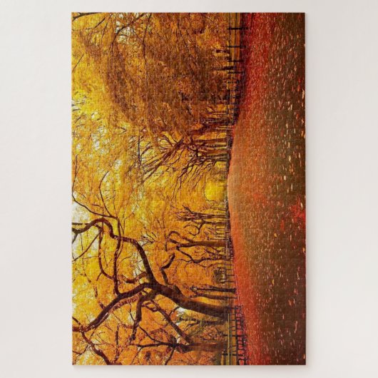 Goldener Pfad im Herbst Puzzle (Vertikal)