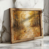 Goldener Pfad im Herbstwald Vintager Fall Poster