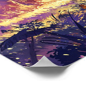 Goldener Pfad - Naturkunstbeleuchtung Poster (Ecke)