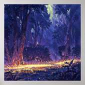 Goldener Pfad - Naturkunstbeleuchtung Poster (Vorne)