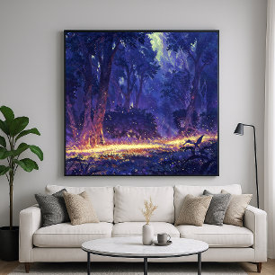 Goldener Pfad - Naturkunstbeleuchtung Poster