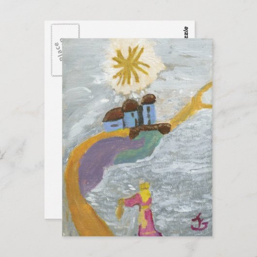 Goldener Pfad Postkarte (Vorne/Hinten)