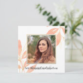 Goldener Pfirsich Abschluss Einladung (Stehend Vorderseite)