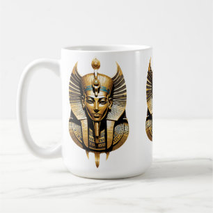 Goldener Pharao in königlicher Kopfbedeckung Kunst Kaffeetasse