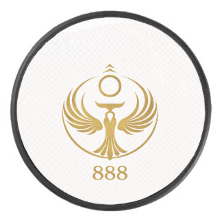 Goldener Phönix 888 Schlüsselanhänger | Spirituell Eishockey Puck