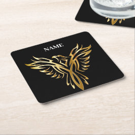 Goldener Phönix, Eleganz Rechteckiger Pappuntersetzer