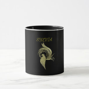 Goldener Phönix Erhebt Sich Schwarzer Becher Tasse