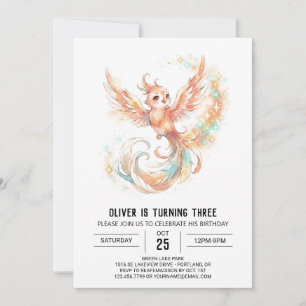 Goldener Phönix Geburtstag Einladung