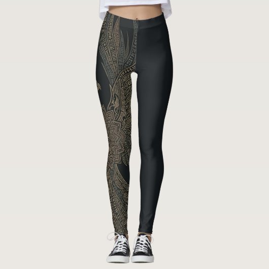 Goldener Phönix-Mythos Leggings (Vorderseite)