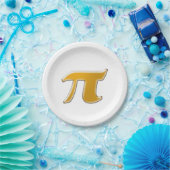 Goldener PI in Weiß Pappteller (Party)