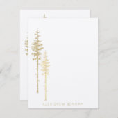 Goldener Pinienwald Mitteilungskarte (Vorne/Hinten)