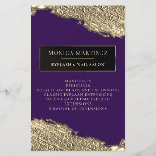 Goldener Pinsel Fleck elegantes violettes Flugblat Flyer