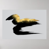 Goldener Pinselstrich Abstrakte Kunst Poster (Vorne)