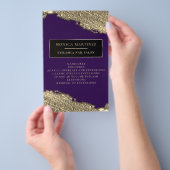 Goldener Pinselstrich lila Flyer (Handgriff)