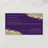 Goldener Pinselstrich lila  Visitenkarte (Rückseite)