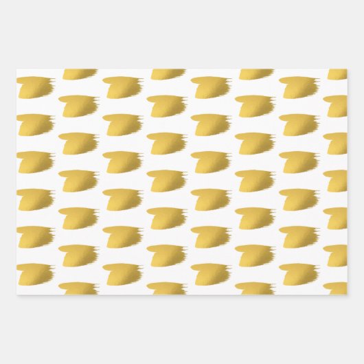 Goldener Pinselstrich - Rot, Grün und Weiß - Weihn Geschenkpapier Set (Vorderseite 3)