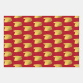 Goldener Pinselstrich - Rot, Grün und Weiß - Weihn Geschenkpapier Set (Vorderseite)