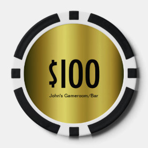 Goldener Pokerchip der kundenspezifischen Pokerchips