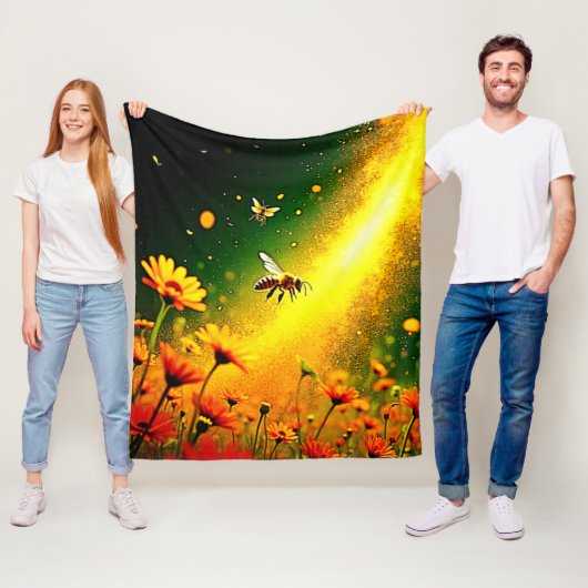 Goldener Pollen für Bienen Joy Design Fleecedecke (Beispiel)