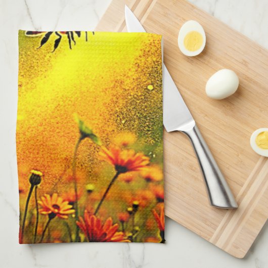 Goldener Pollen für Bienen Joy Design Geschirrtuch (Viertel Falte)