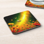 Goldener Pollen für Bienen Joy Design Getränkeuntersetzer (Linke Seite)