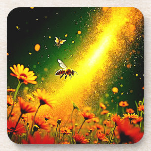 Goldener Pollen für Bienen Joy Design Getränkeuntersetzer