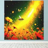 Goldener Pollen für Bienen Joy Design Leinwanddruck (Insitu (Holzboden))