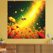 Goldener Pollen für Bienen Joy Design Leinwanddruck (Insitu (Wohnzimmer))