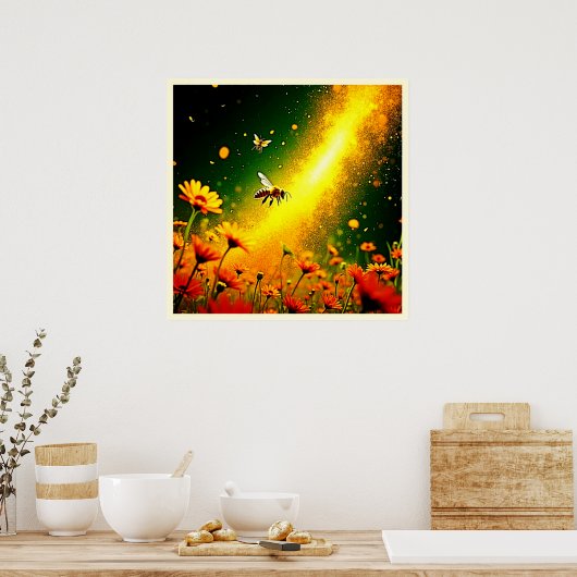 Goldener Pollen für Bienen Joy Design Poster (Küche)
